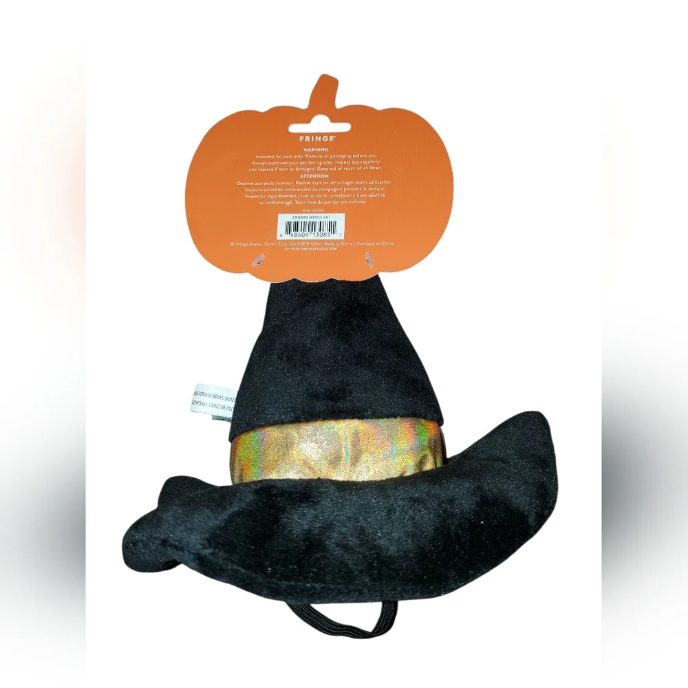 Studio Spooky Creatures Witch Hat For Cats & Dogs with Squeaker NWT